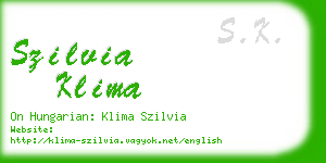 szilvia klima business card